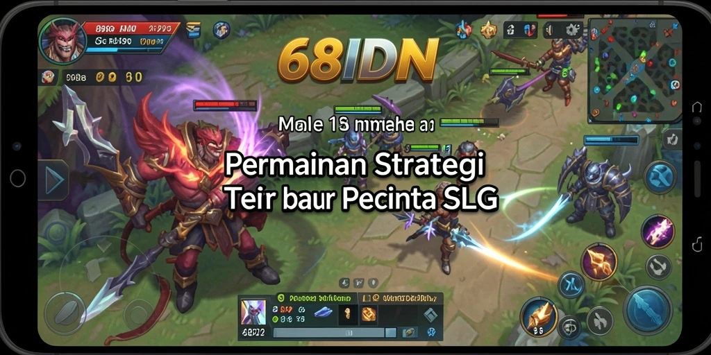 Screenshot utama 68IDN menampilkan aksi pertempuran strategis yang intens.