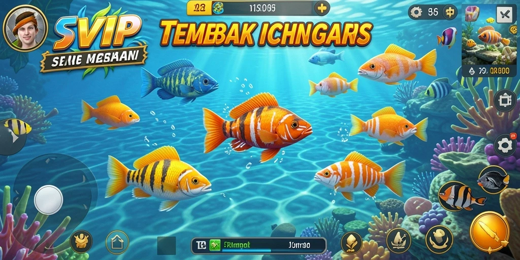 Tampilan gameplay 7SVIP dengan aksi tembak ikan yang seru.
