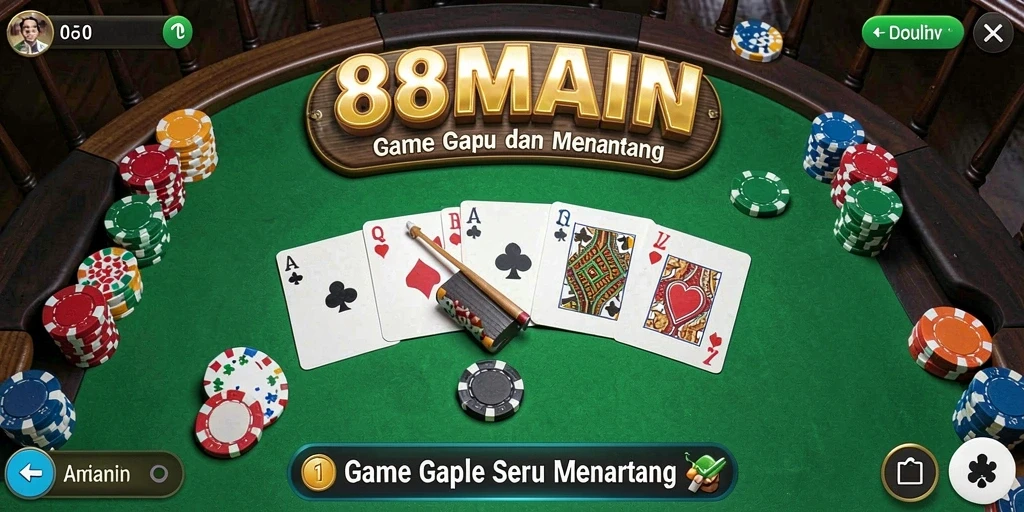 Screenshot gameplay 88MAIN yang menampilkan suasana seru bermain Gaple.