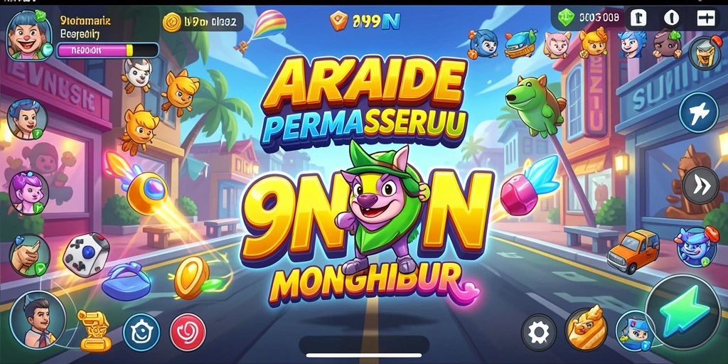 Screenshot utama menampilkan gameplay seru di dalam 9N9N.