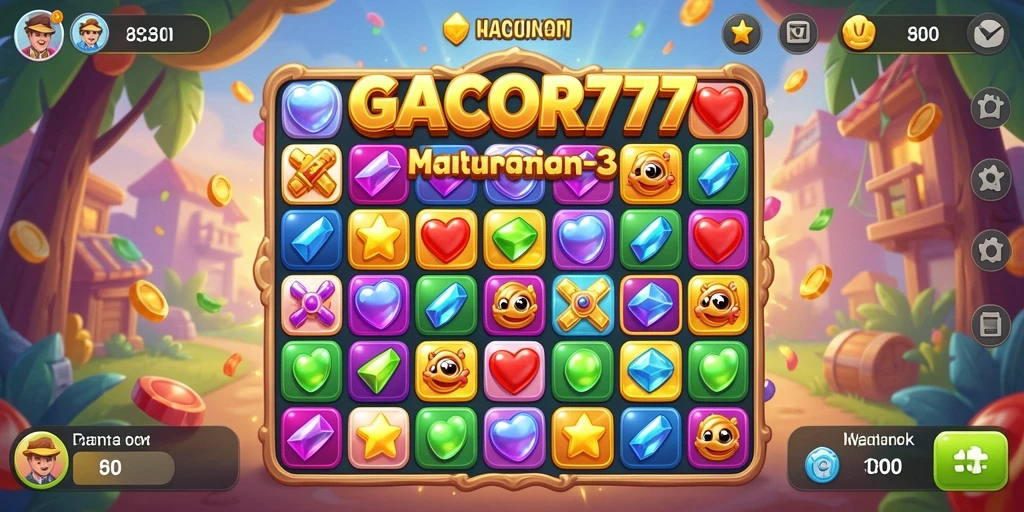 Tangkapan layar GACOR777 menampilkan gameplay Match-3 yang menarik.