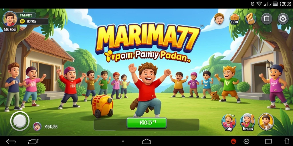 Tampilan gameplay MARIMA77 yang cerah dan aktif dalam kategori Match-3.