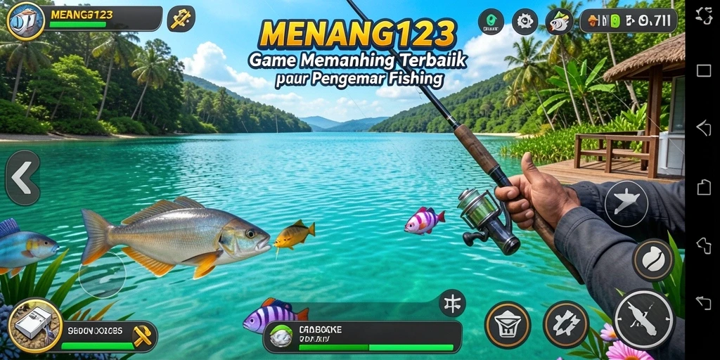 Screenshot MENANG123 menampilkan gameplay memancing yang menarik dan realistis.