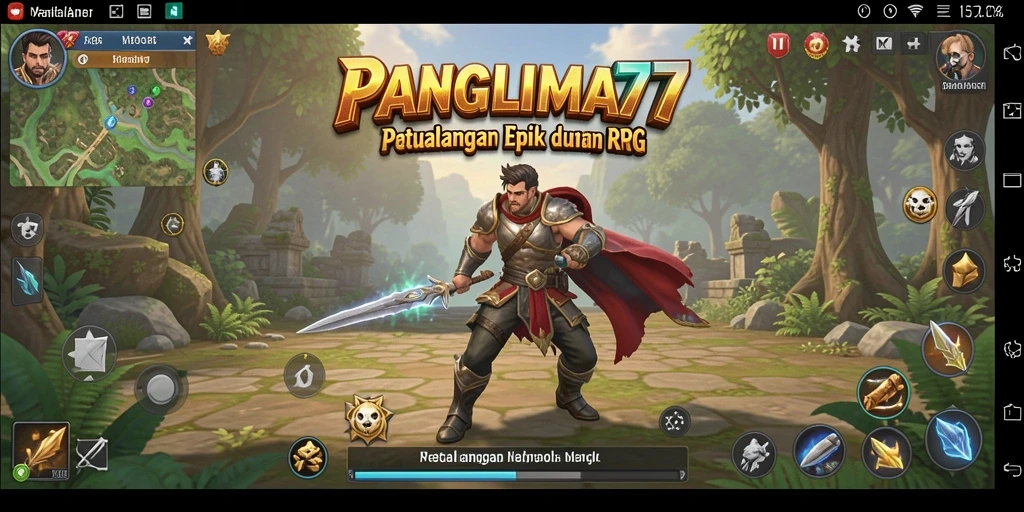 Tangkapan layar gameplay seru dari PANGLIMA77 yang menampilkan pertarungan epik.