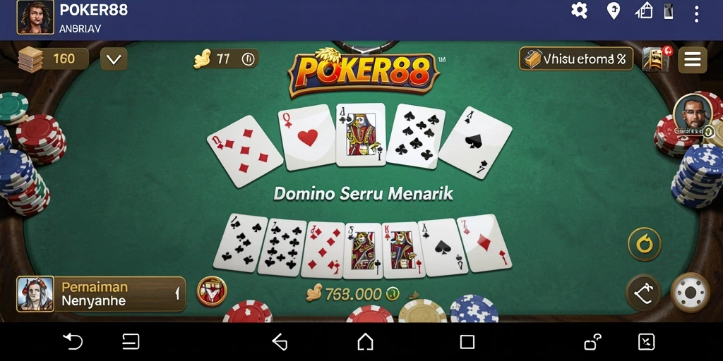 Screenshot gameplay menunjukkan suasana seru permainan Domino.