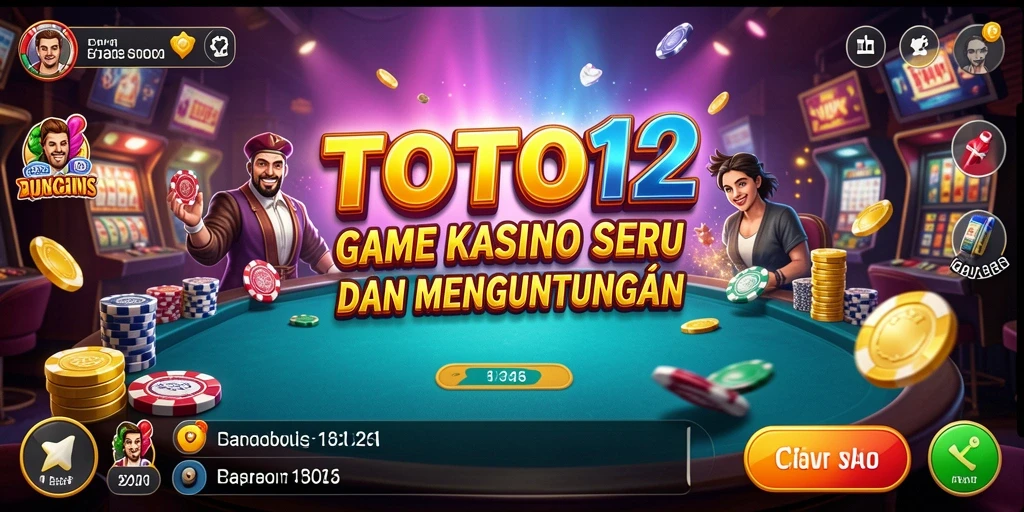 Tampilan gameplay Kasino TOTO12 yang menarik dan penuh warna.