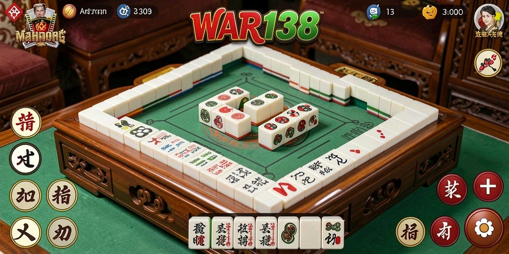 Tampilan gameplay WAR138 dengan ubin Mahjong yang memikat.