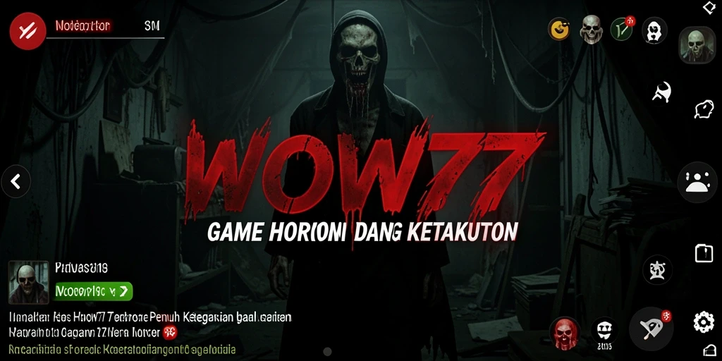 Screenshot gameplay <strong>WOW77</strong> menampilkan suasana horor yang mencekam.